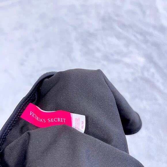 Victorias Secret Swim Strappy 2 Piece Bikini Swimsuit Black Padded Womens Medium - Picture 7 of 8